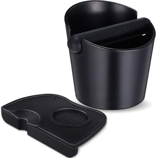 Set of 2 Pieces Espresso Knock Box and Coffee Tamper Mat Reliable Barista Tools with Removable Knock Bar V1258-DP02-C-326