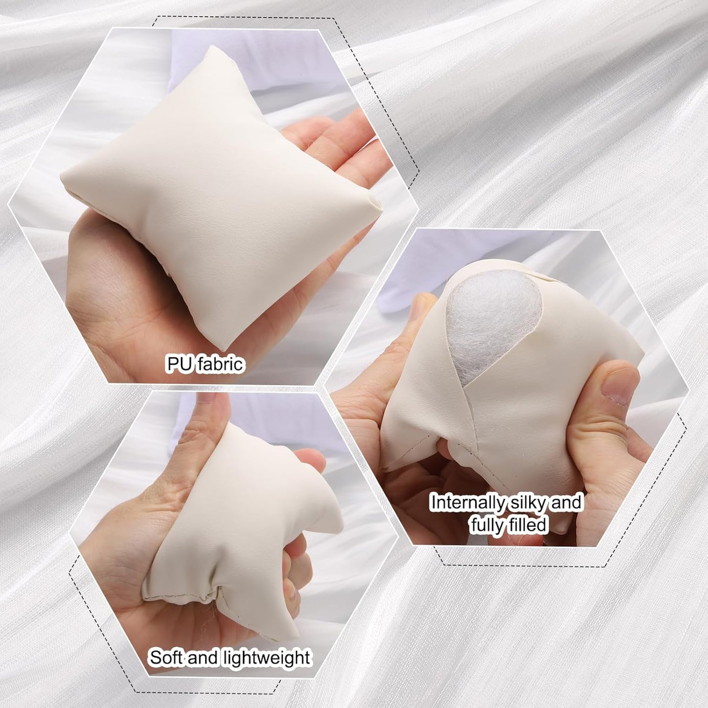 6pcs Leather Watch Pillows, Jewelry Display Pillow for Bracelet, Watch, Anklet, Bangle, Dangle Earring and V1258-DP02-C-3261