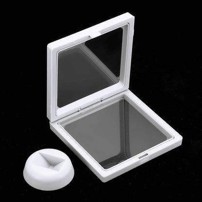 4 Pcs 3D Floating Display Case, 4.33 x 4.33 Inch Floating Frame Display Holder Stand, Transparent PE Jewelry V1258-DP02-C-3264