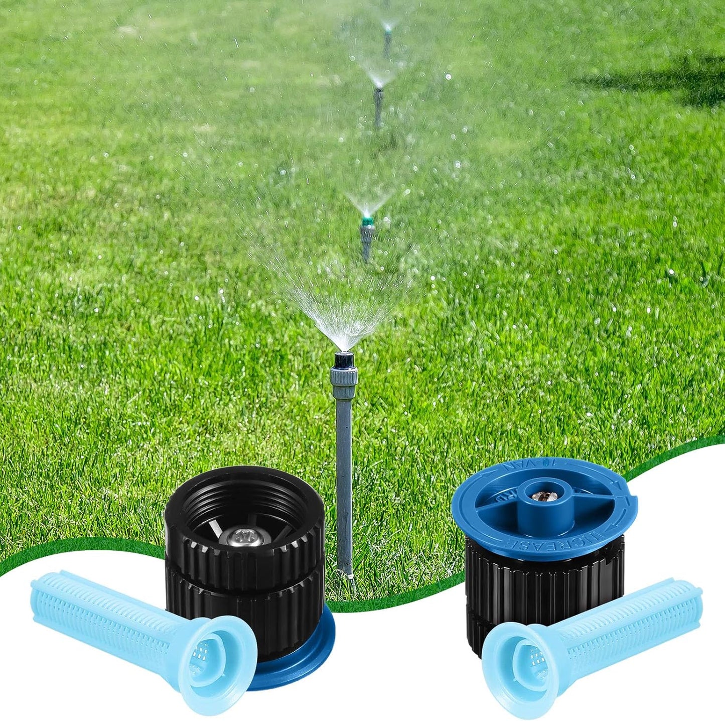 4 Pcs 10 VAN Variable Arc Nozzle Replacement Sprinkler Head Adjustable 360 Degree Rotating Irrigation Pop up V1258-DP02-C-327