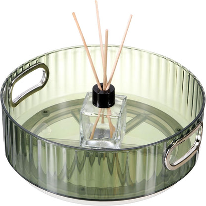 Lazy Susan Organizer, 8.7" Lazy Susan Turntable Organizer with Handle for Kitchen, Home, Office, Closet, V1258-DP02-C-3279