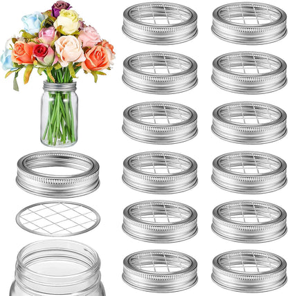 Mason Flower Jar Frog Lid Metal Insert Mason Grid Flower Organizer Frog Lid Insert for Regular Mouth Canning V1258-DP02-C-328