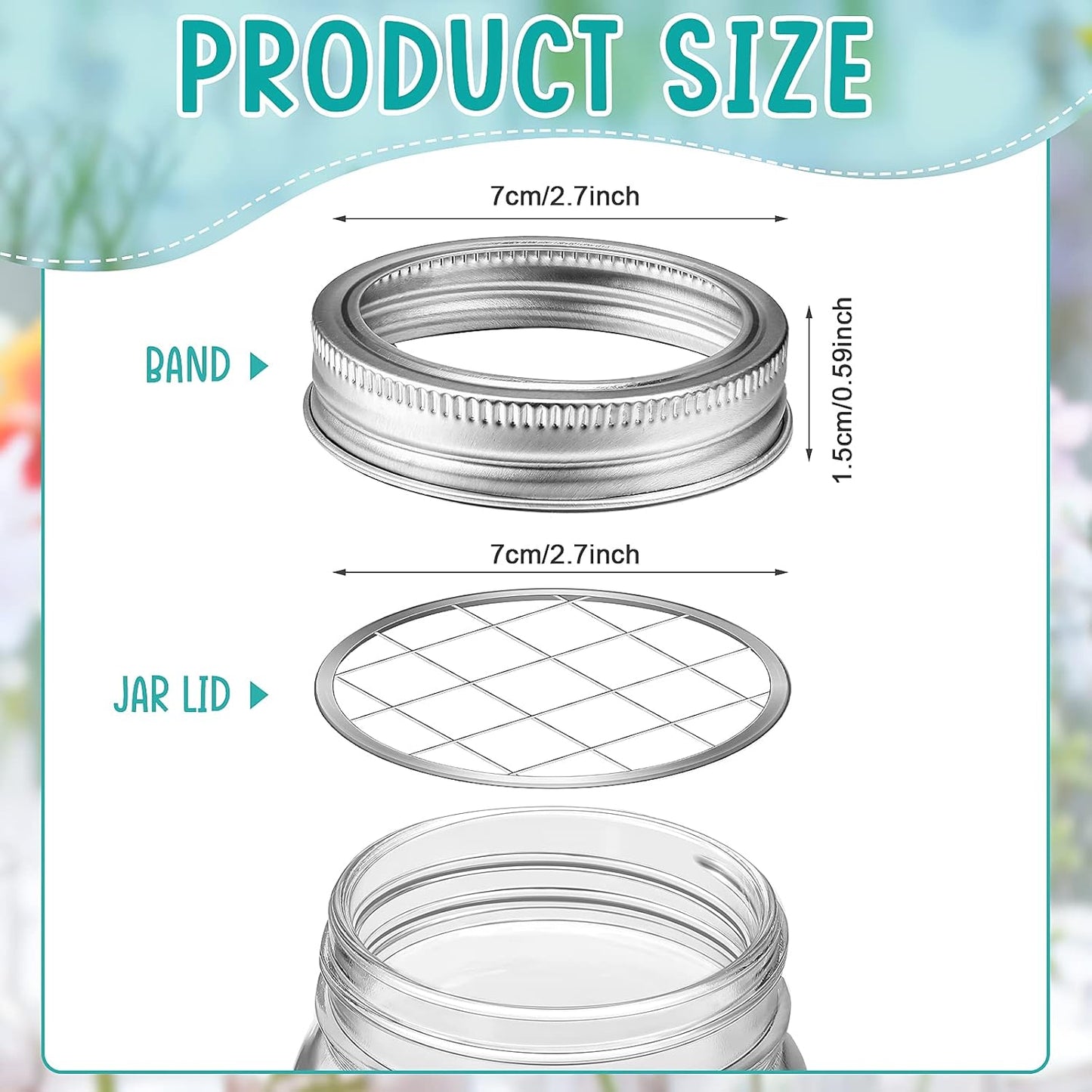 Mason Flower Jar Frog Lid Metal Insert Mason Grid Flower Organizer Frog Lid Insert for Regular Mouth Canning V1258-DP02-C-328