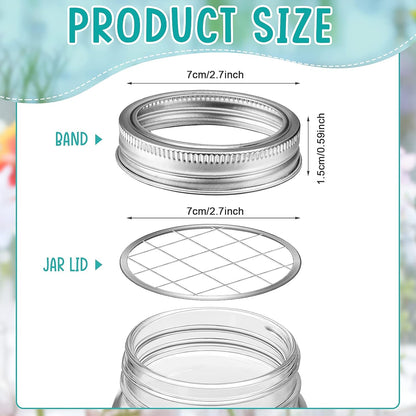 Mason Flower Jar Frog Lid Metal Insert Mason Grid Flower Organizer Frog Lid Insert for Regular Mouth Canning V1258-DP02-C-328