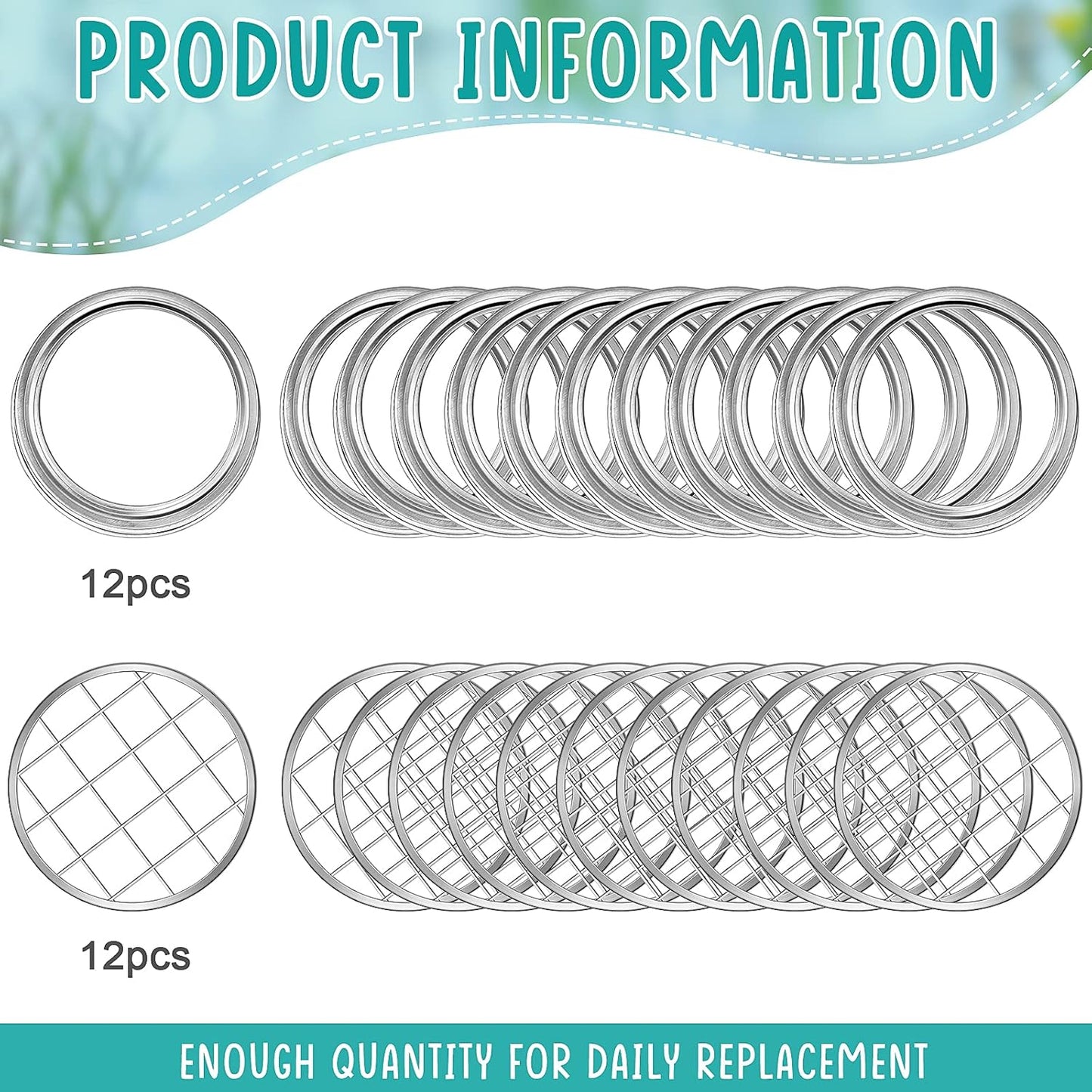Mason Flower Jar Frog Lid Metal Insert Mason Grid Flower Organizer Frog Lid Insert for Regular Mouth Canning V1258-DP02-C-328