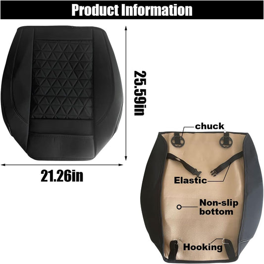 Leather Car Seat Cover, Auto Front Bottom Seat Cover Luxury Car Seat Protector Anti-Slip Waterproof Cushion V1258-DP02-C-3284