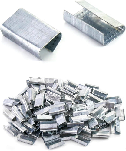 Seals for 1/2" Strap Width Steel Strapping, 500 Pcs Metal Clips for Firmly Securing Packaging and Pallet V1258-DP02-C-3288
