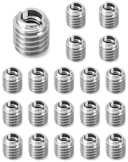 Stainless Steel Threaded Insert for Hard-Wood, 1/4-20 Internal Threads 20 Pack 5/8" Long Nut Inserts for V1258-DP02-C-3293