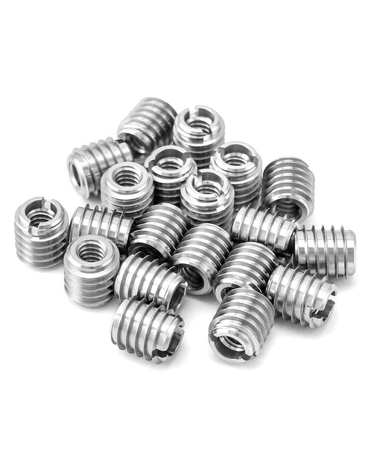 Stainless Steel Threaded Insert for Hard-Wood, 1/4-20 Internal Threads 20 Pack 5/8" Long Nut Inserts for V1258-DP02-C-3293