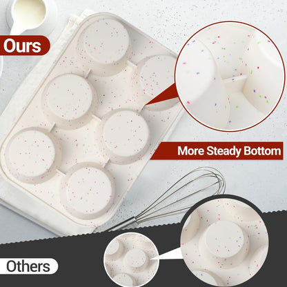 Silicone Jumbo Muffin Pan 6 Cups & Silicone Muffin Pan Regular Size 12 Cups V1258-DP02-C-33