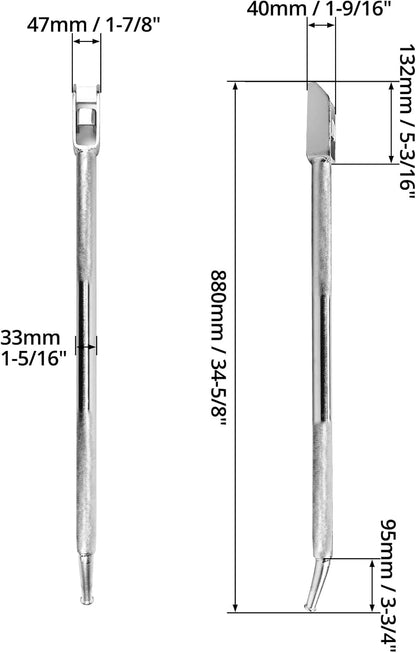 Square Head Carbon-Steel Combination Winch Bar, 2 Pack Non-Slip Handle for Versatility, Trusted Chain Binder V1258-DP02-C-3300