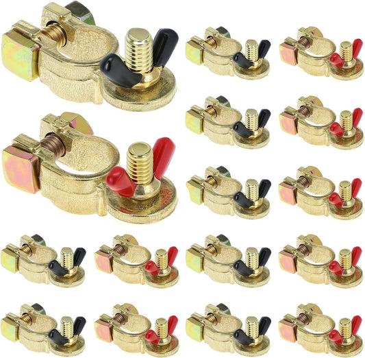 Brass Marine Grade Battery Terminal Top Post, 8 Pairs Battery Terminal Connectors, Battery Terminal Clamps V1258-DP02-C-3313