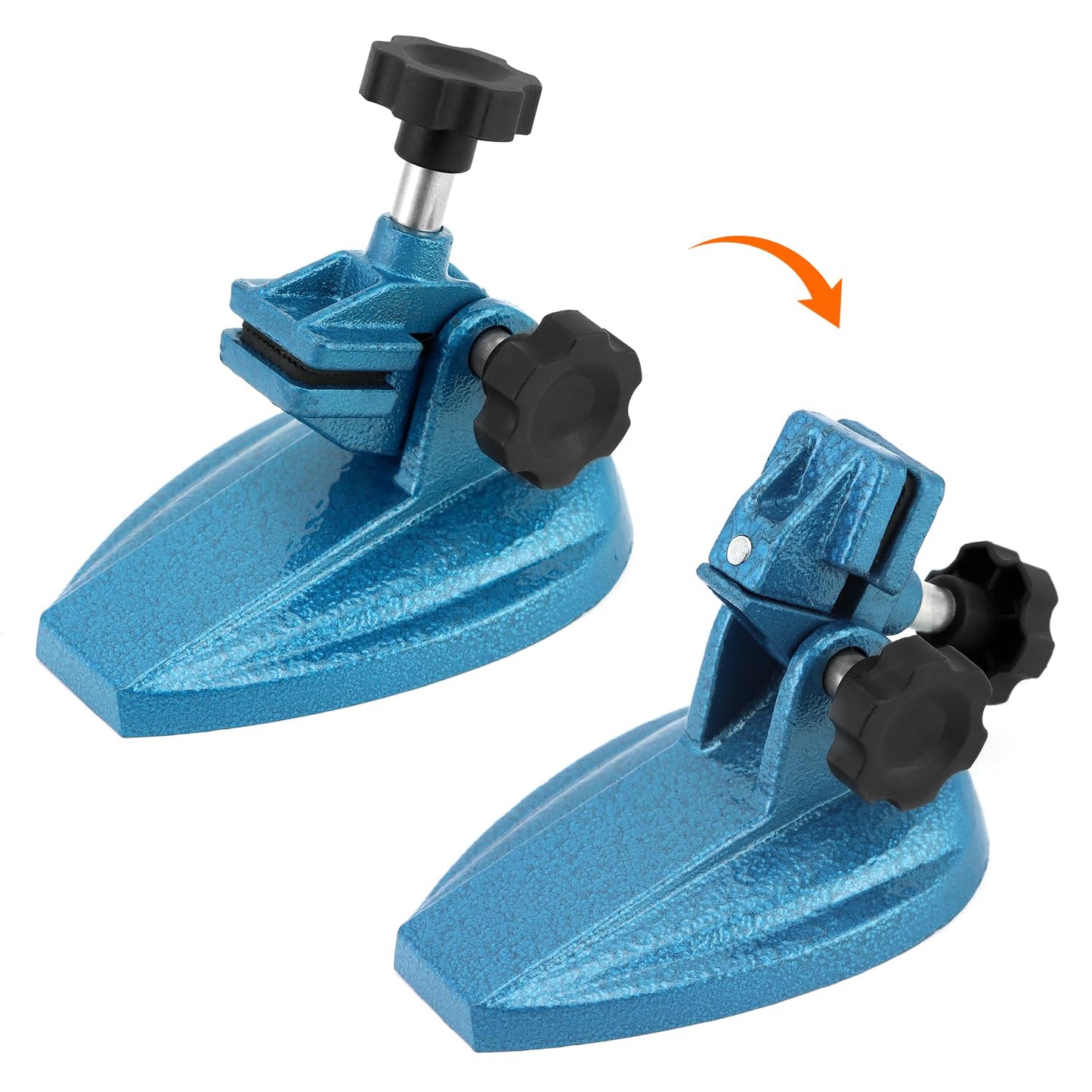 Micrometer Stand with Double Non-Slip Clamping Pad, 2 Pack Painted Cast Iron Base Micrometer Stand for V1258-DP02-C-3314
