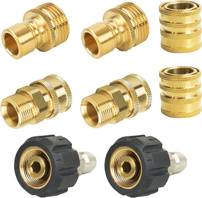 Pressure Washer Adapter Set, Quick Disconnect Kit With M22 Metric Male Thread Quick Connector, M22 Swivel to V1258-DP02-C-3322
