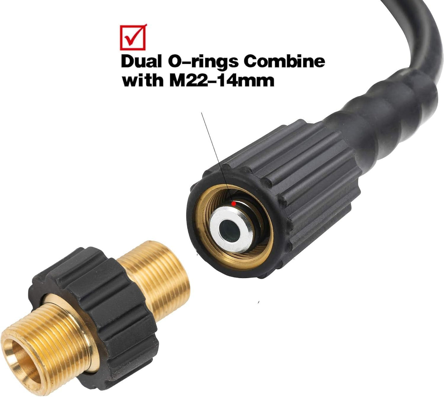 Pressure Washer Adapter Set, Quick Disconnect Kit With M22 Metric Male Thread Quick Connector, M22 Swivel to V1258-DP02-C-3322