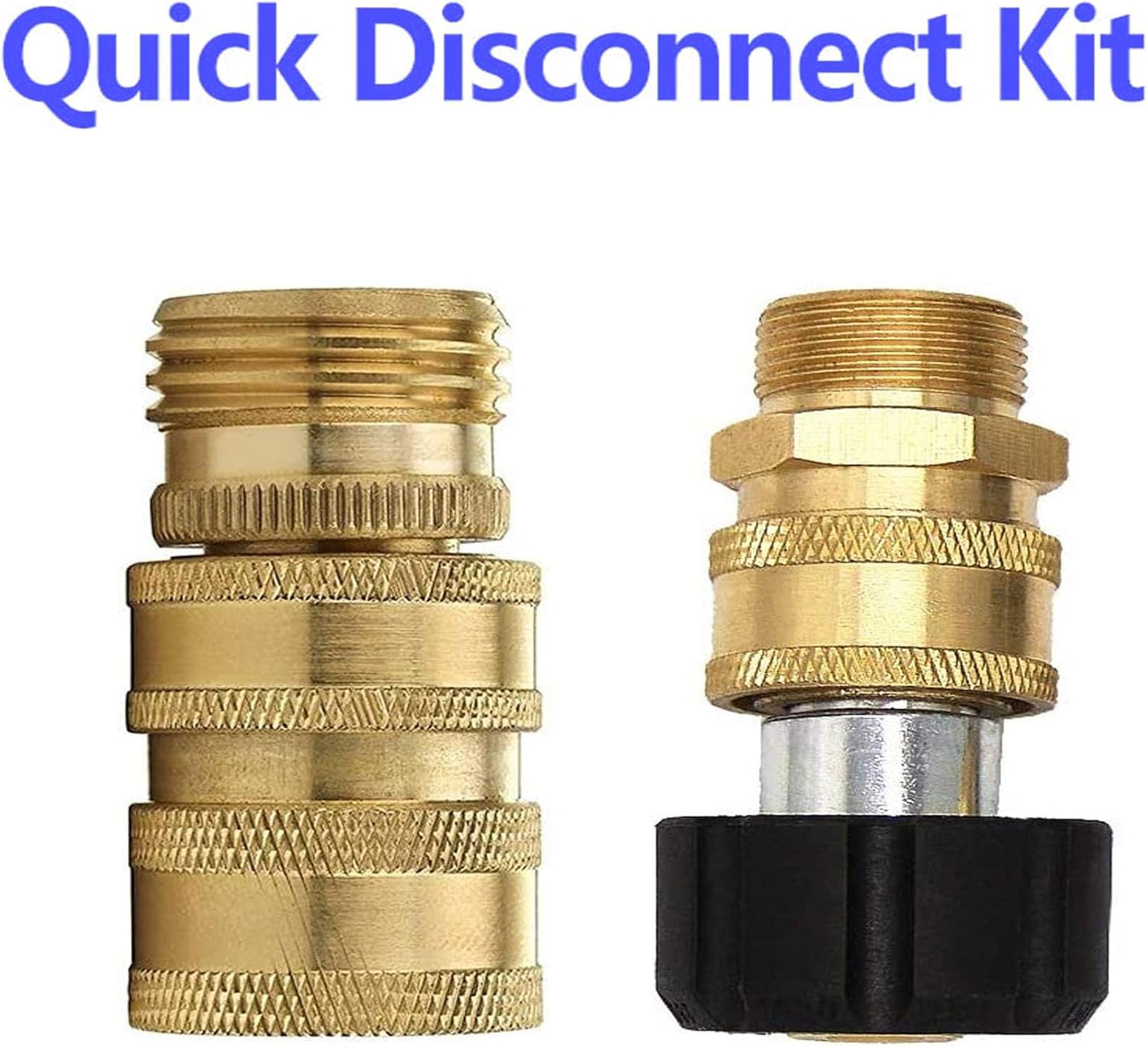 Pressure Washer Adapter Set, Quick Disconnect Kit With M22 Metric Male Thread Quick Connector, M22 Swivel to V1258-DP02-C-3322