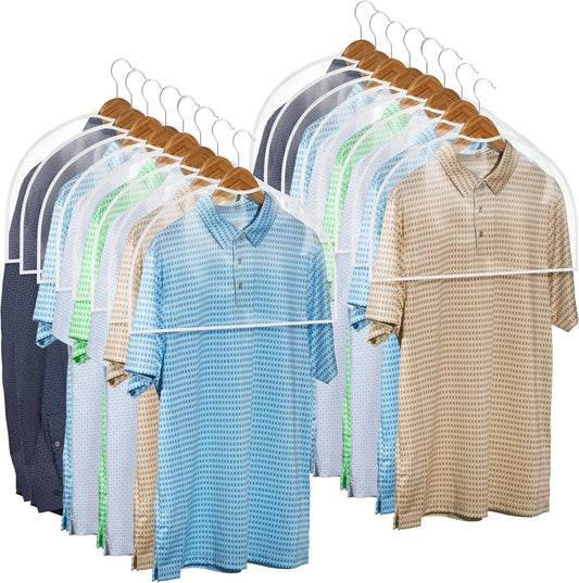 Clear Vinyl Shoulder Covers - Set of 16 Garment Protectors Keep your Suits, Dresses, Blouses, & Dust Free - V1258-DP02-C-3329