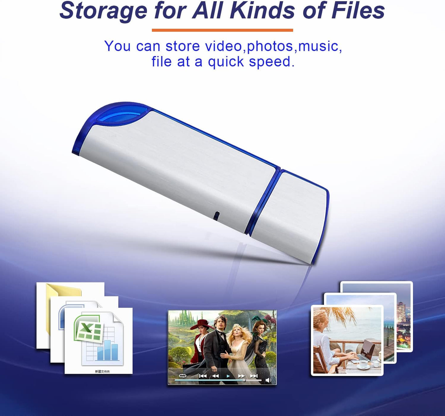 32GB FAT32 Format USB 2.0 Flash Drives, USB Memory Stick for Game Capture Card/Cassette V1258-DP02-C-333