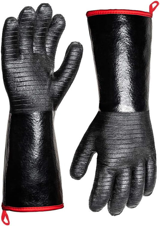932 degrees F Extreme Heat Resistant Gloves for Grill BBQ, Waterproof Long Sleeve Pit Grill Gloves for Fryer, V1258-DP02-C-337