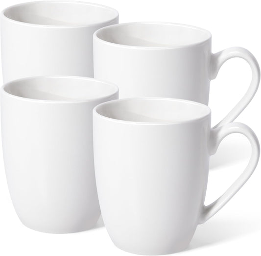 16 oz Large Coffee Mugs Set of 4 Ceramic Coffee Mug White Coffee Cups Tea Cups Idea Gift for Women Men House V1258-DP02-C-341
