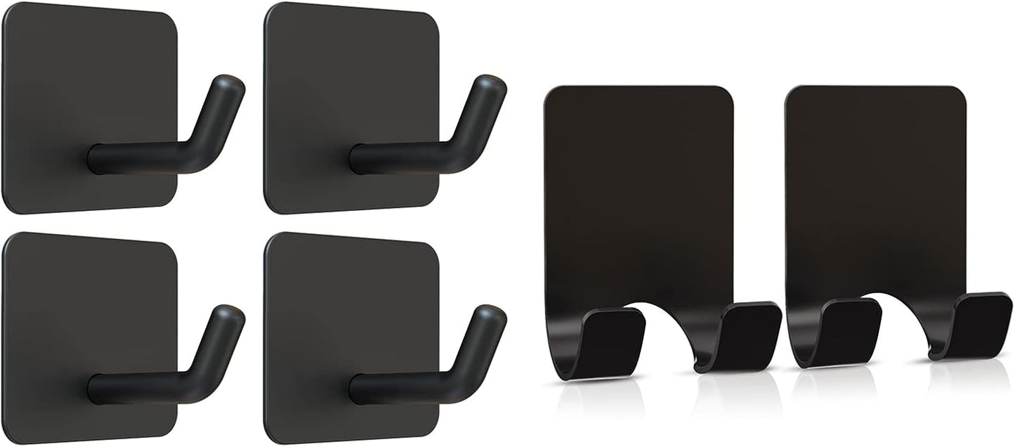 4 Pcs Adhesive Hooks with 2 Pcs Adhesive Razor Hooks V1258-DP02-C-347