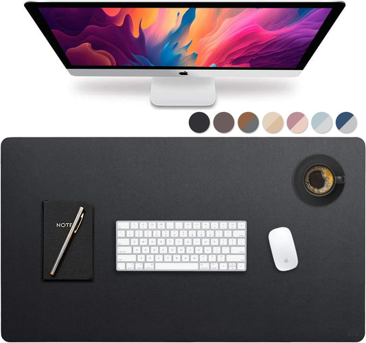 Leather Desk Pad 36" x 20", Office Desk Mat Waterproof Black - Premium Quality - Smooth Mouse Writing Surface V1258-DP02-C-353