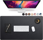 Leather Desk Pad 36" x 20", Office Desk Mat Waterproof Black - Premium Quality - Smooth Mouse Writing Surface V1258-DP02-C-353