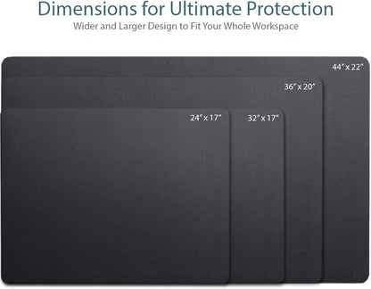 Leather Desk Pad 36" x 20", Office Desk Mat Waterproof Black - Premium Quality - Smooth Mouse Writing Surface V1258-DP02-C-353