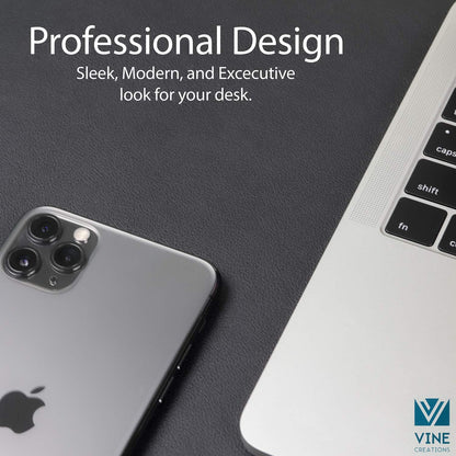 Leather Desk Pad 36" x 20", Office Desk Mat Waterproof Black - Premium Quality - Smooth Mouse Writing Surface V1258-DP02-C-353