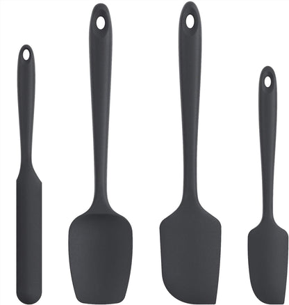 Silicone Spatula Set with 600 Degrees Fahrenheit Heat Resistant (Black) V1258-DP02-C-354
