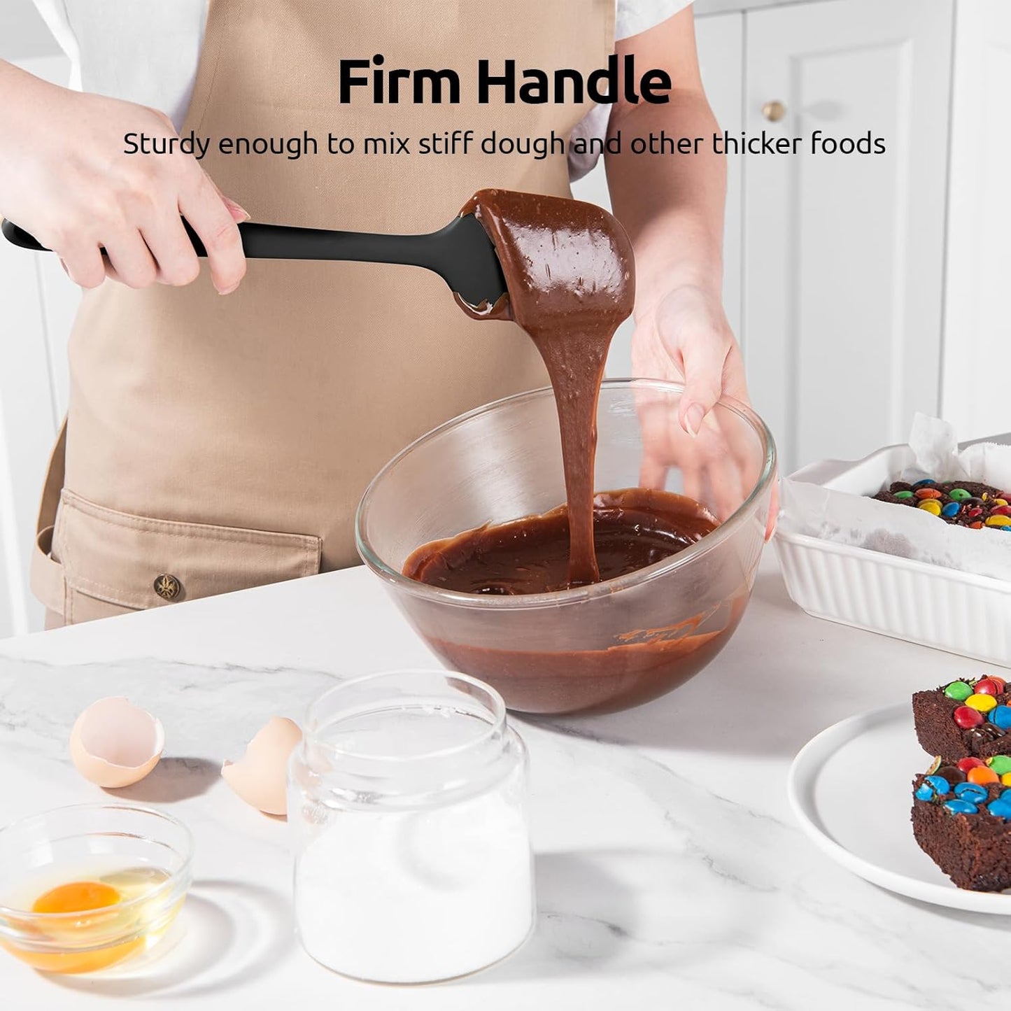 Silicone Spatula Set with 600 Degrees Fahrenheit Heat Resistant (Black) V1258-DP02-C-354