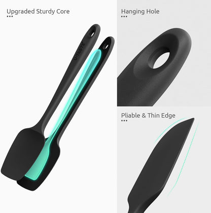 Silicone Spatula Set with 600 Degrees Fahrenheit Heat Resistant (Black) V1258-DP02-C-354