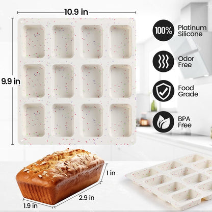 Silicone Mini Loaf Pan with Metal Frame & Silicone Bread Loaf Pans V1258-DP02-C-36