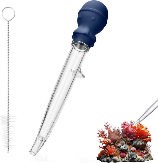 Aquarium Pipette Cleaner: 1.5oz Coral Feeder for Fish Tank Cleaning, Manual Feeding Tube, Food Grade Siphon V1258-DP02-C-363