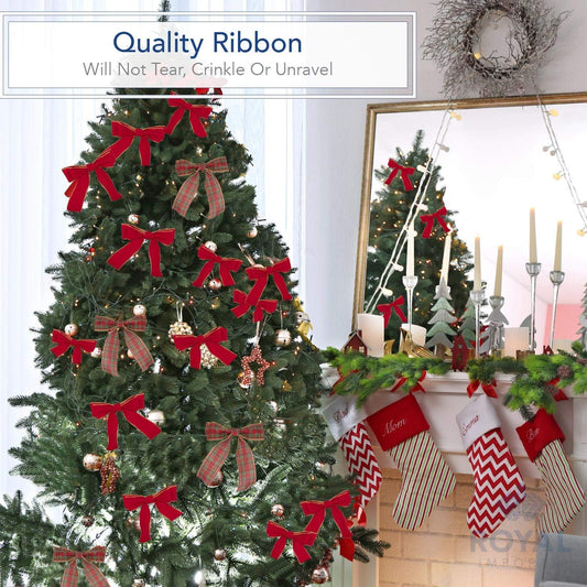 Wired Traditional Burgundy Christmas Waterproof Ribbon, Floral & Craft Decor - 2.5" (#40) - 50 Yd (150') - V1258-DP02-C-403