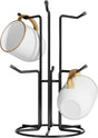 Mug Tree for Large Cups, Counter Coffee Mug Holder with 6 Hooks, Metal Coffee Cup Holder Tree, Standing Rack V1258-DP02-C-412