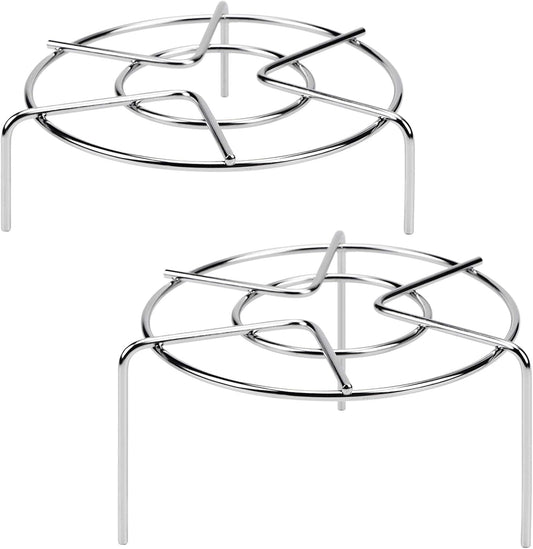 Steam Rack, 3-7/8" and 1-5/8" Tall Trivet for Instant Pot 6 Qt and 8 Qt, Heavy Duty 18/8 Stainless Steel V1258-DP02-C-413