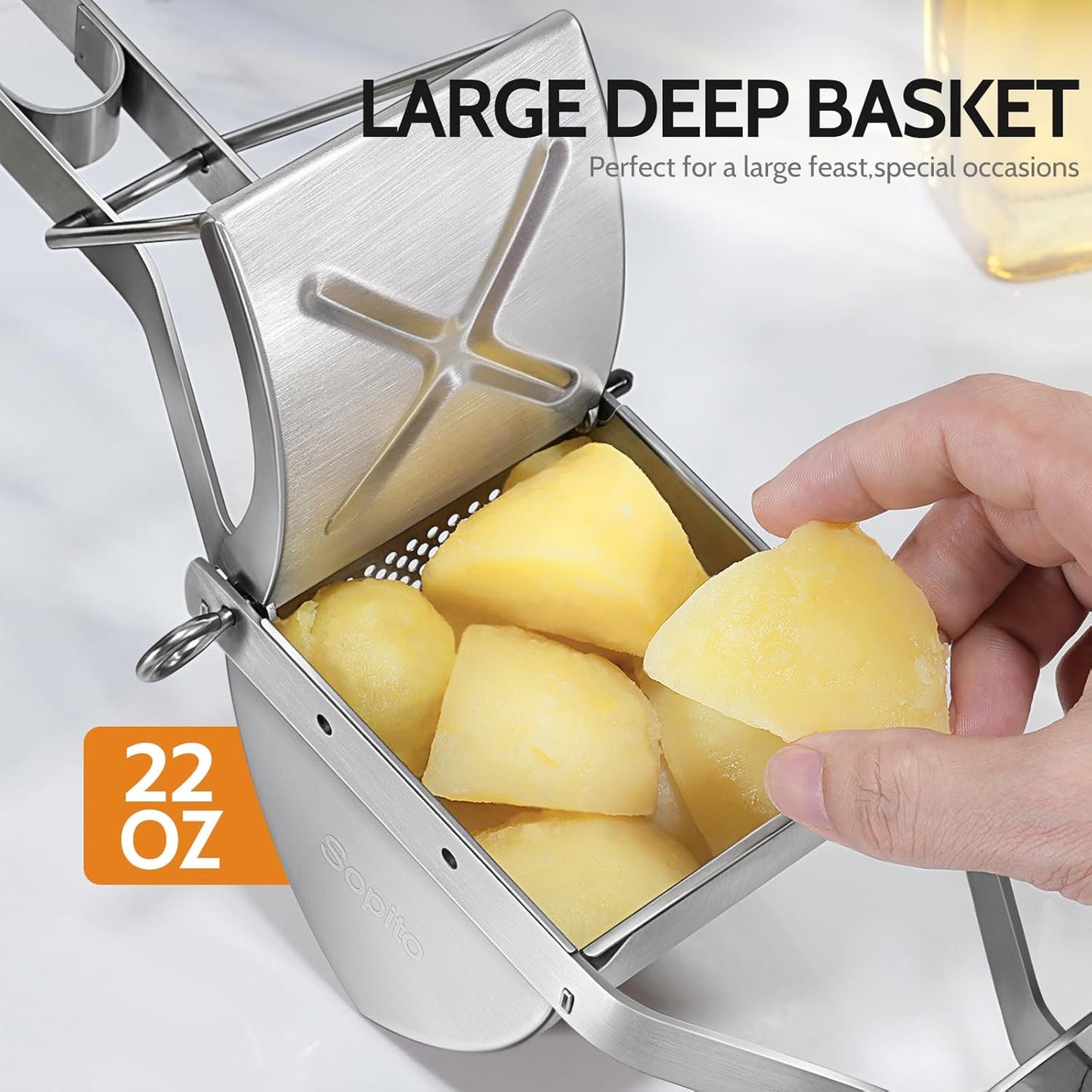 Potato Ricer, Stainless Steel Potato Masher for Commercial and Home Use V1258-DP02-C-417