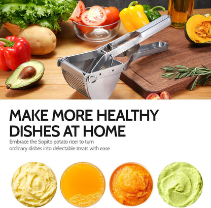 Potato Ricer, Stainless Steel Potato Masher for Commercial and Home Use V1258-DP02-C-417