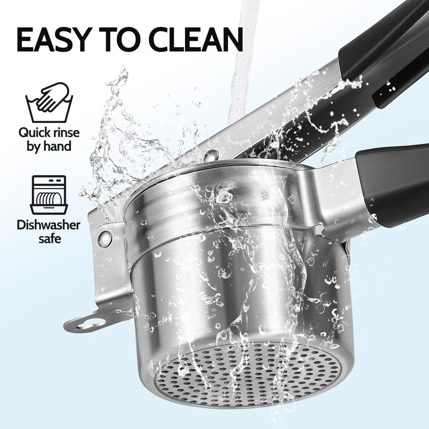 Potato Ricer, Upgraded Stainless Steel Potato Masher with 3 Interchangeable Discs, Heavy Duty Kitchen Tool V1258-DP02-C-418