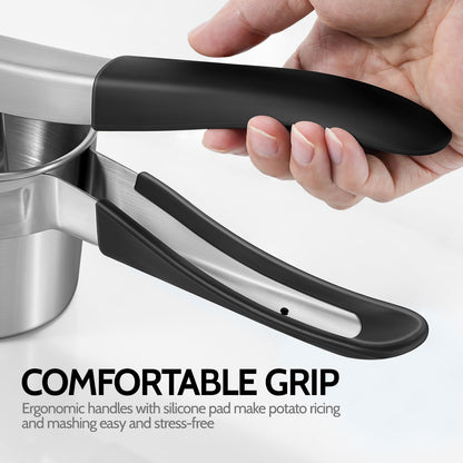 Potato Ricer, Upgraded Stainless Steel Potato Masher with 3 Interchangeable Discs, Heavy Duty Kitchen Tool V1258-DP02-C-418