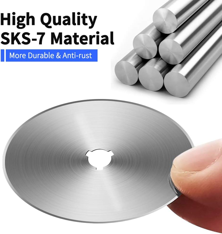 60MM Rotary Cutter Blades, 10PCS Premium Spare Replacement Cutting Blades with Sharpness, Great for Heavy V1258-DP02-C-423