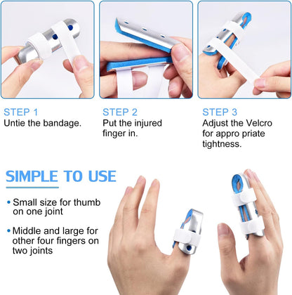 Finger Splint, 7PCS Finger Support Brace Finger Stabilizer for Broken Fingers Straightening Arthritis Knuckle V1258-DP02-C-426