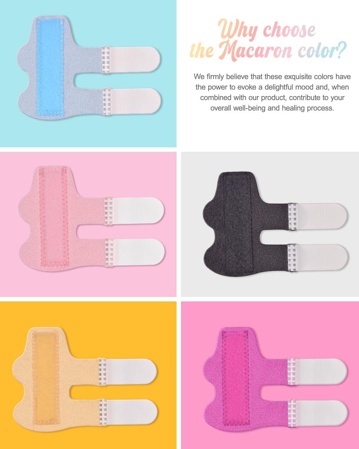 Finger Splints, 7pcs Finger Support Brace Finger Stabilizer for Broken Fingers Straightening Arthritis V1258-DP02-C-427