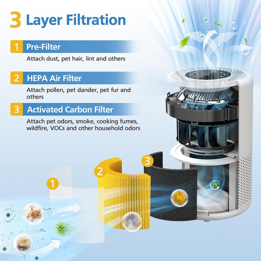 Core 300 Pet Care Replacement Filter for LEVOIT Core 300/ Core 300S/ Core 300-P/Core 300S-P/Core P350 Air V1258-DP02-C-431