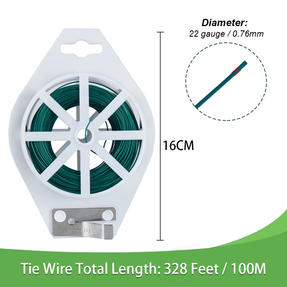 328 Feet 22 Gauge Floral Wire with Cutter and 3 Pack Green Floral Wire V1258-DP02-C-452