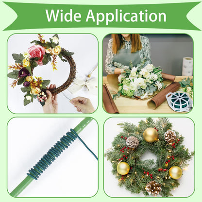 328 Feet 22 Gauge Floral Wire with Cutter and 3 Pack Green Floral Wire V1258-DP02-C-452