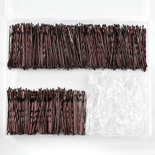 620PCS Brown Bobby Pins Kit, 2Inch Hair Pins with Hair Bands, Premium Bobby Pin For Women, Girls and Kids V1258-DP02-C-453