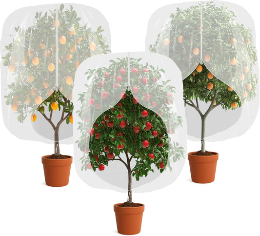 3pcs Fruit Tree Netting with Zipper and Drawstring,2.62 * 3.28 Ft Bird Garden Netting for Garden V1258-DP02-C-457