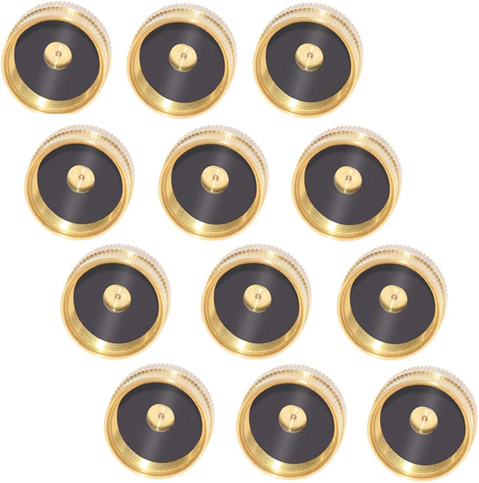 Solid Brass Refill Propane Bottle Cap Universal for All 1 LB Gas Tank Cylinder Sealed Protect Cap(Pack of 12) V1258-DP02-C-468